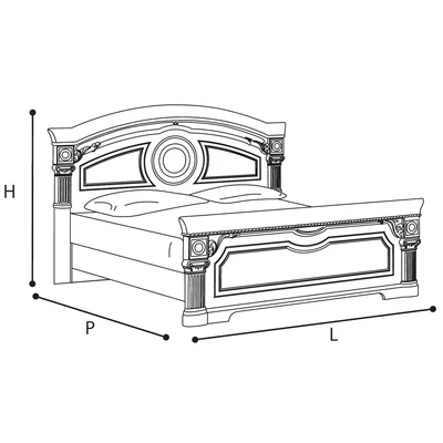 Aida Double bedstead - black-gold