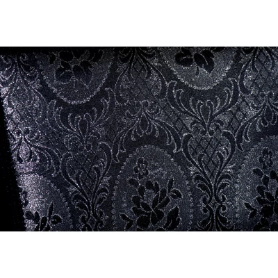 Aida Easy chair with medaglione black/silver fabric