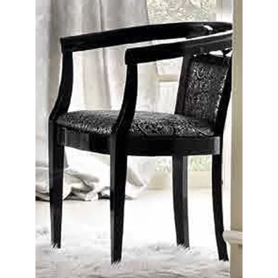 Aida Easy chair with medaglione black/silver fabric