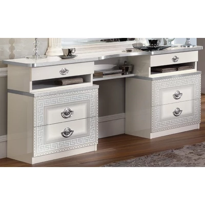 Aida fésülködő asztal - fehér-ezüst