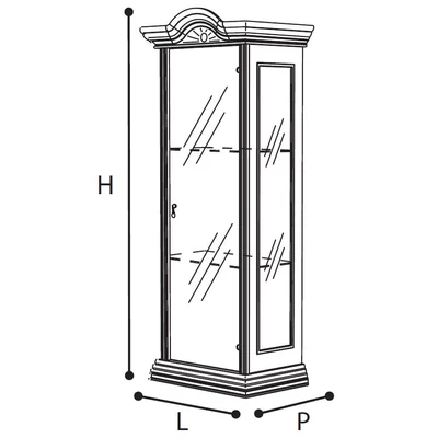 Leonardo Day 1-door display cabinet