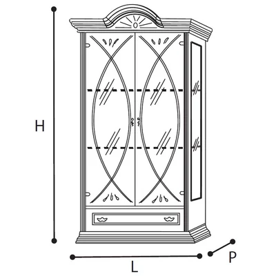 Leonardo Day 2-doors display cabinet