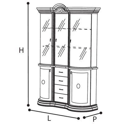 Leonardo Day 3-glass doors sideboard