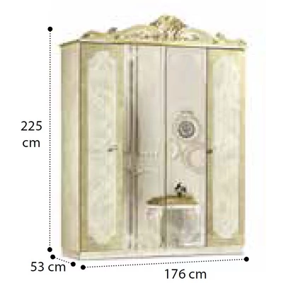 Leonardo 4-doors cabinet, with 2 mirrored doors
