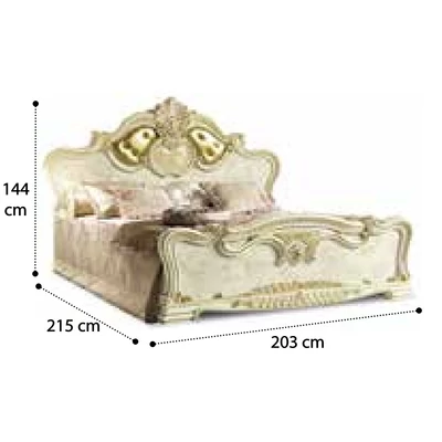 Leonardo Double bedstead with gold-colored insert in the headboard