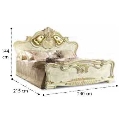Leonardo Double bedstead with gold-colored insert in the headboard