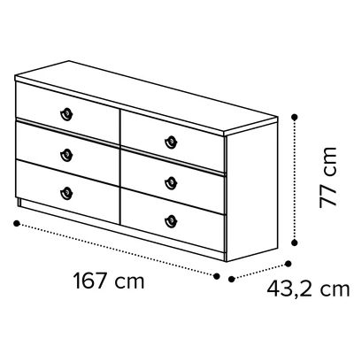 Nabucco Double chest of drawers - silver birch