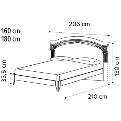 Nabucco Double bedstead, with short footboard - silver birch