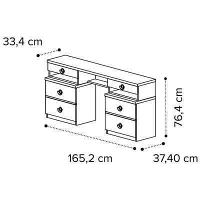 Nabucco Dressing table - silver birch