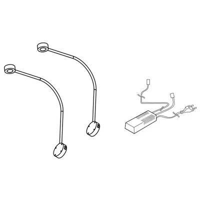 Platinum 2 flexible lamps with USB port for double bed