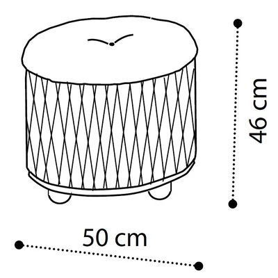 Ambra Day ROMBI Pouf with beige fabric