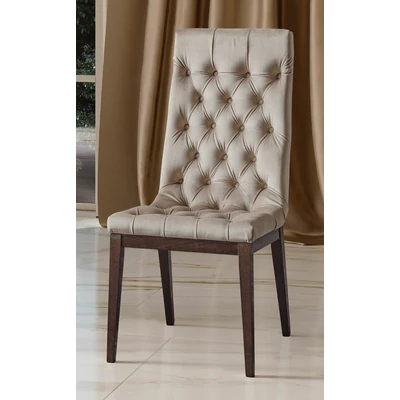 Elite Day CAPITONNE’ Chair with scarlet fabric - veined walnut