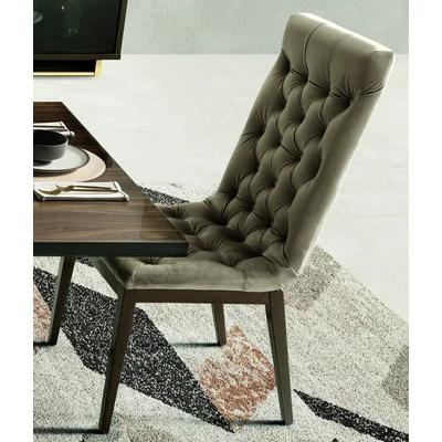 Volare Day CAPITONNE’ Chair with scarlet fabric - veined walnut