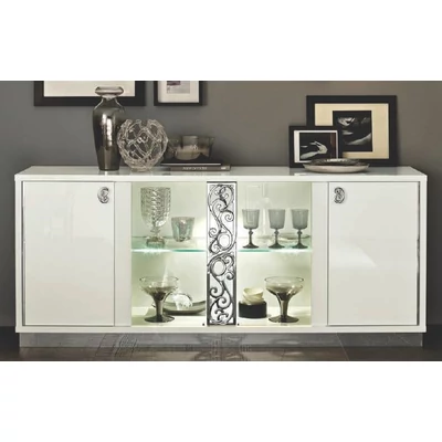 Platinum/Roma Day Glamour 3-ajtós vitrines tálalószekrény - fehér