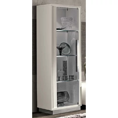 Platinum/Roma Day Slim 1-ajtós vitrines szekrény - fehér