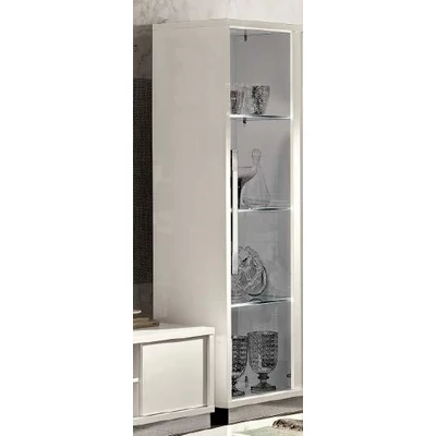 Platinum/Roma Day SLIM 1-door display cabinet - white