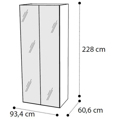 Platinum 2-doors cabinet with mirror - silver birch