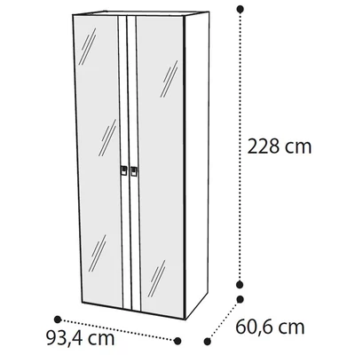 Onda 2-doors cabinet with mirror - white