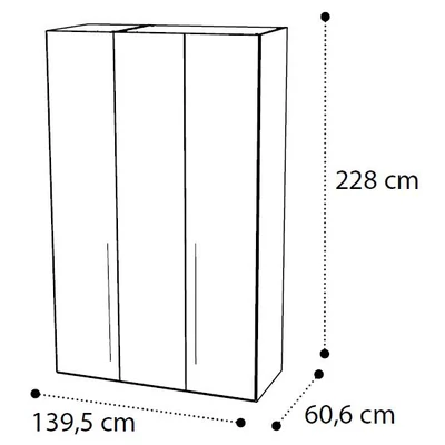 Platinum 3-doors cabinet - silver birch