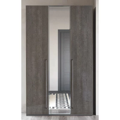 Platinum 3-doors cabinet, with 1 mirrored door - silver birch