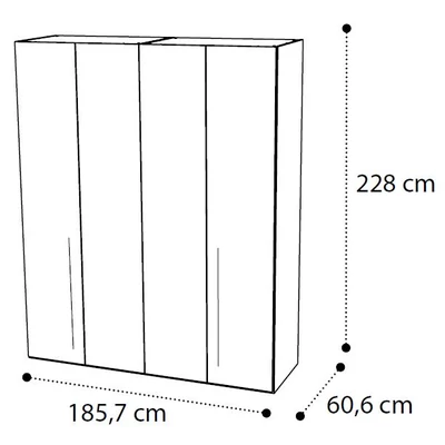 Platinum 4-doors cabinet - silver birch