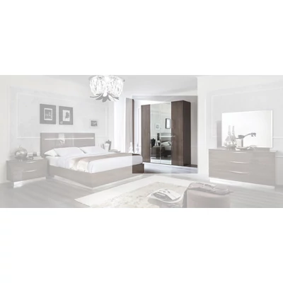 Platinum 4-doors cabinet, with 2 mirrored doors - silver birch