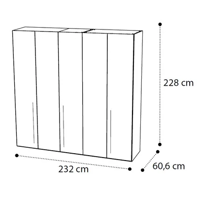 Platinum 5-doors cabinet - silver birch