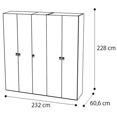 Onda 5-doors cabinet - white