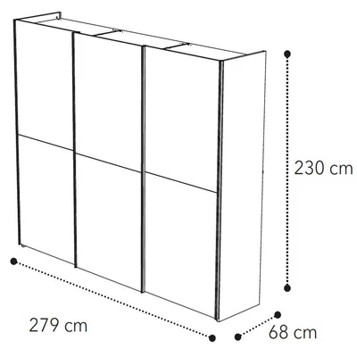 Maia 3-sliding doors cabinet - silver birch