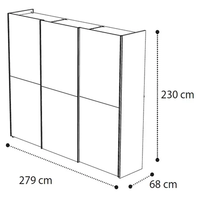 Platinum 3-sliding doors cabinet - silver birch