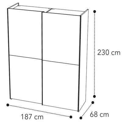 Maia 2-sliding doors cabinet - silver birch