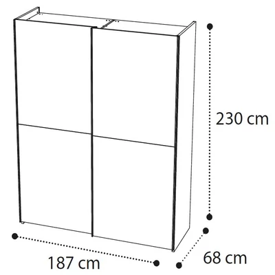 Platinum 2-sliding doors cabinet - silver birch
