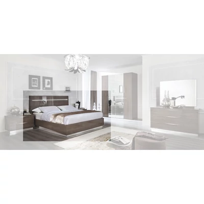 Platinum Double bedstead with high headboard - silver birch