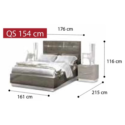 Platinum Double bedstead with high headboard - birch
