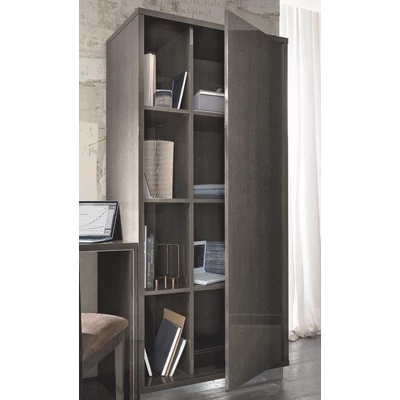 Platinum 1-door Bookcase (opening to the right or left) - silver birch