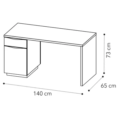 Platinum Desk (opening to the right or left) - silver birch