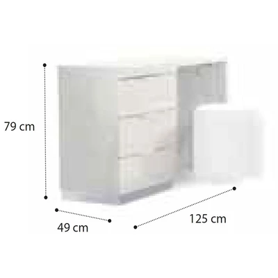 Onda Dressing table with drawer part - white
