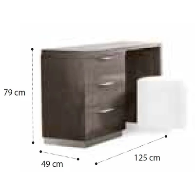 Platinum Dressing table with drawer part - birch