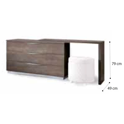 Platinum Dressing table in big size, with drawer part - silver birch