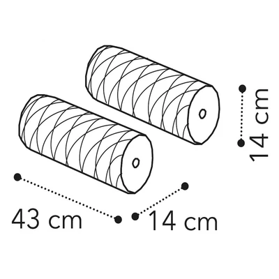 Maia henger alakú párnák az ülőpadra (2 db), Velluto Miraglio 617 Blu