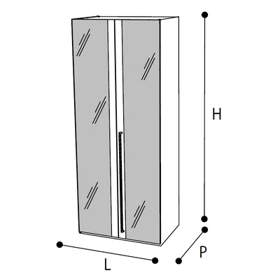 Dama Bianca 2-doors cabinet with mirror