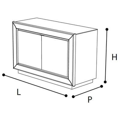 Dama Bianca Day 2-doors buffet chest of drawers