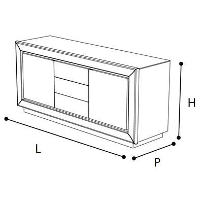 Dama Bianca Day 2-doors buffet chest of drawers with 3 drawers
