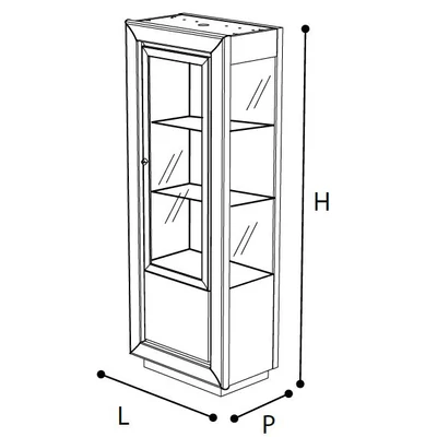 Dama Bianca Day 1-door display cabinet