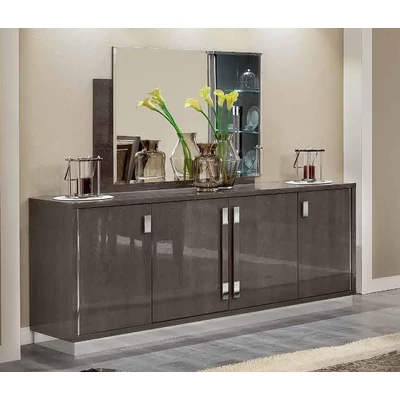 Platinum/Roma Day SLIM 4-doors buffet chest of drawers - silver birch