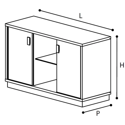 Platinum/Roma Day GLAMOUR 3-doors vitrines buffet chest of drawers - silver birch