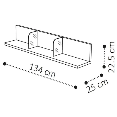 Elite Day L-shaped shelf - veined walnut