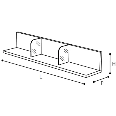 Platinum/Roma Day L-shaped shelf - silver birch