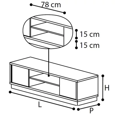 Platinum/Roma Day TV commode - silver birch