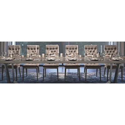Elite Day CAPITONNE’ Chair with dark grey fabric - silver birch